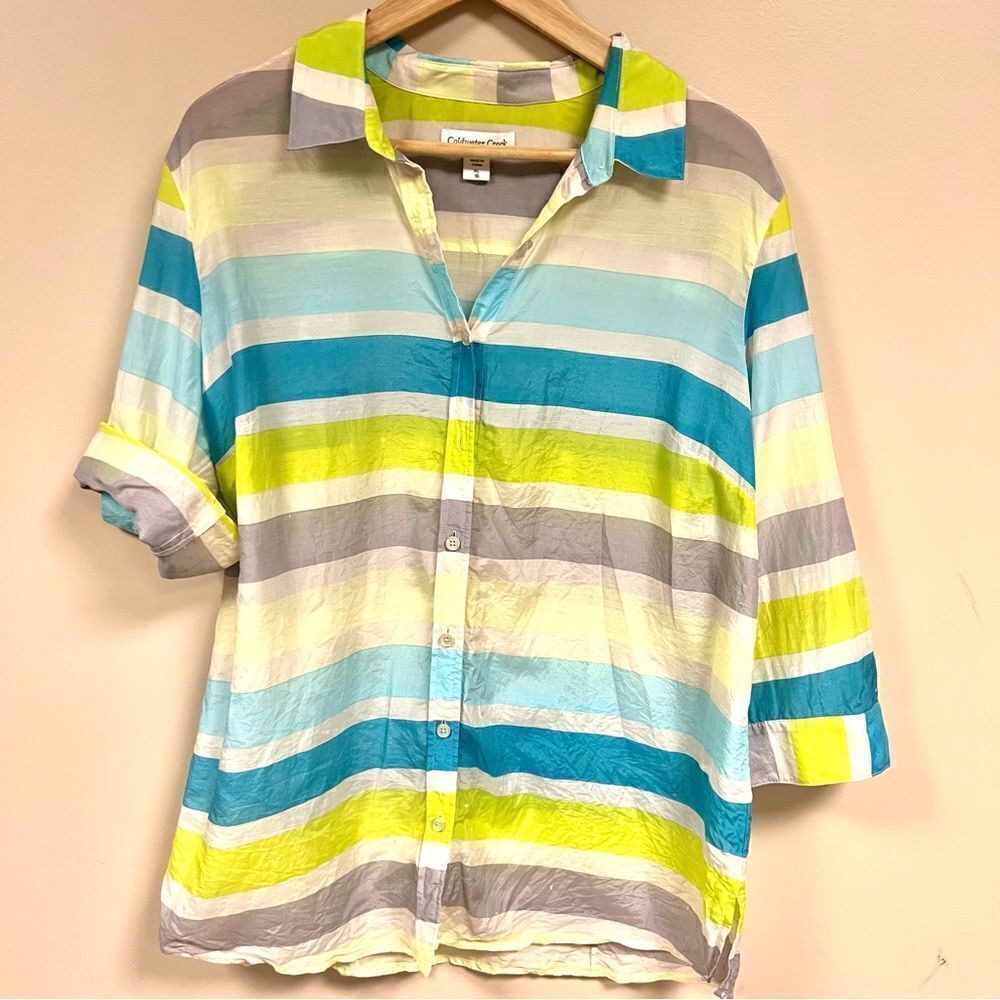 Coldwater Creek silk/cotton lightweight button down XL